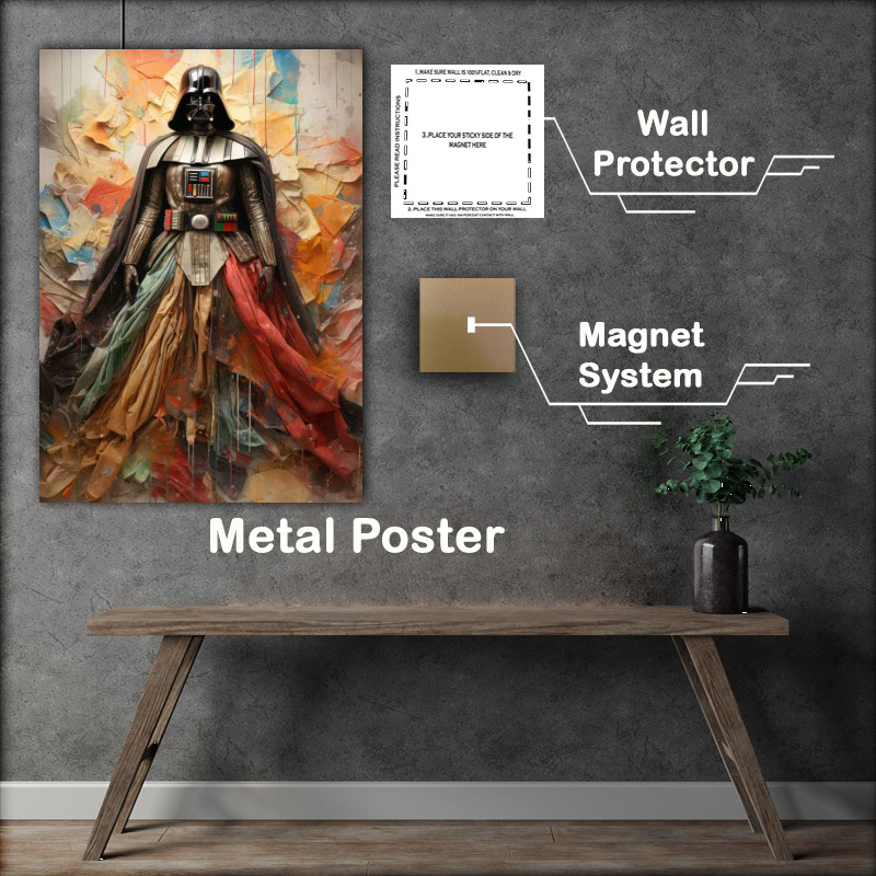 Buy Metal Poster : (Star wars patchwork collage splashed with colour)