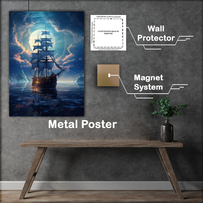 Buy Metal Poster : (Moons Caress Galleon Sails)