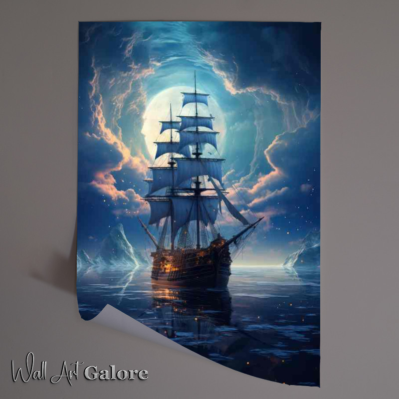 Buy Unframed Poster : (Moons Caress Galleon Sails)