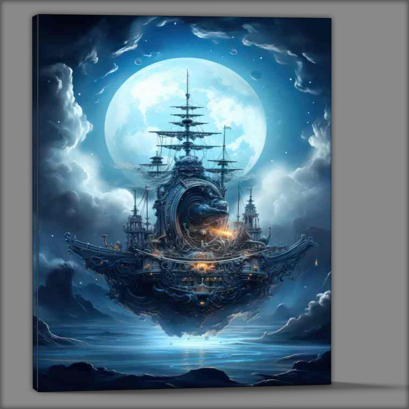 Buy Canvas : (Moons Caress Galleon Sails Fantasy)