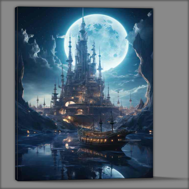 Buy Canvas : (Moons Galleon Sails At Night)