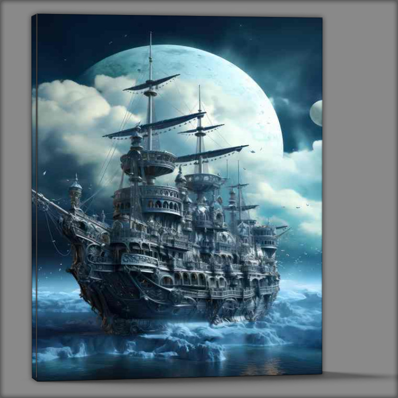 Buy Canvas : (Night Whispers Galleon Adrift Under Stars)
