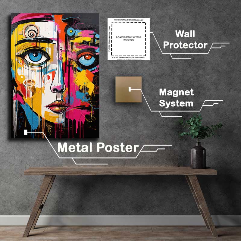 Buy Metal Poster : (Pop Art Phantoms woman with a pearl earring)
