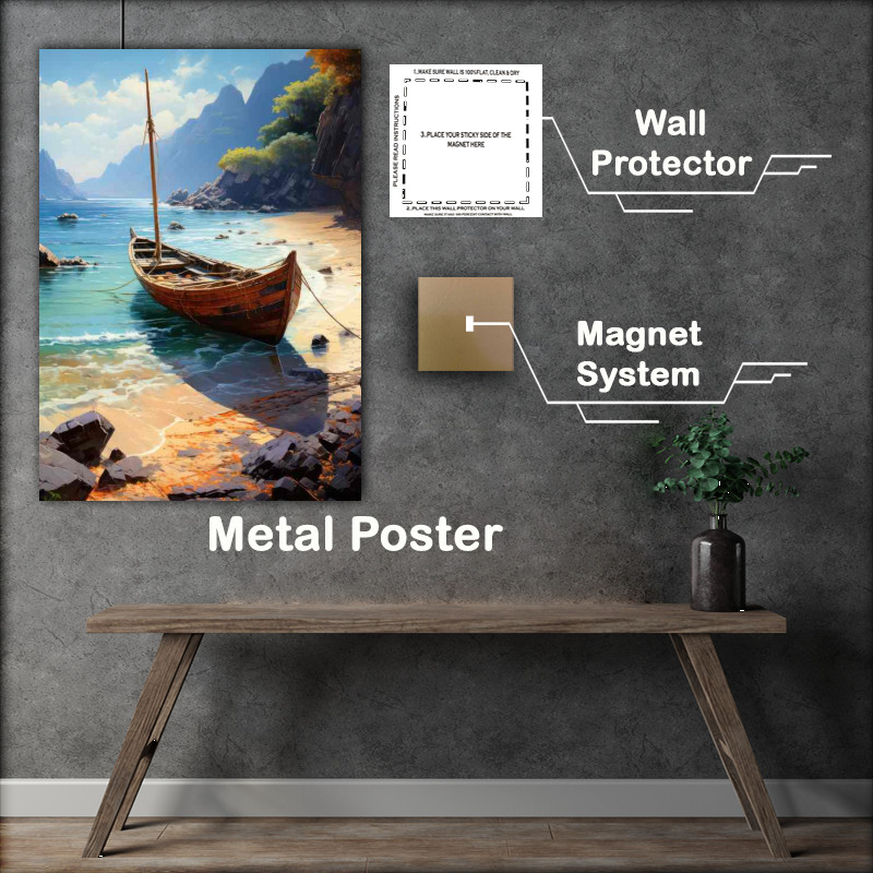 Buy Metal Poster : (Small Boats Dream Serene Waters Edge)