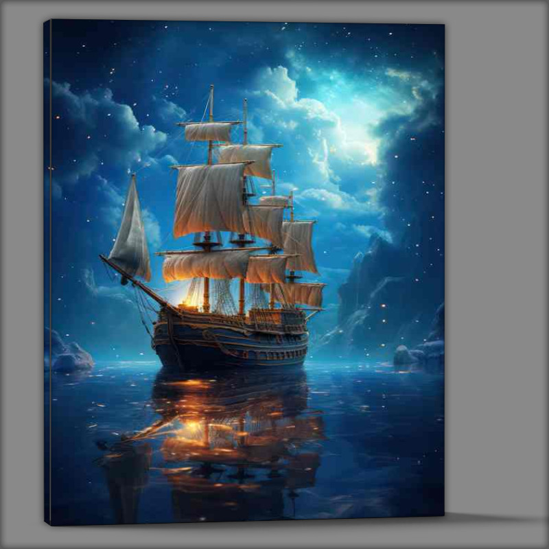 Buy Canvas : (Starry Nights Sail Galleons Dreamy Voyage)