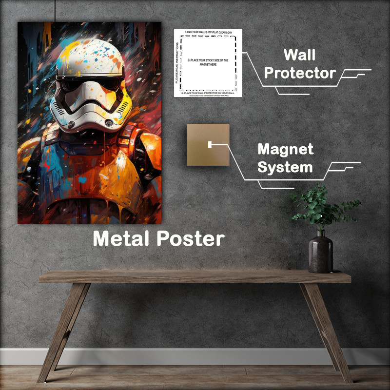 Buy Metal Poster : (Storm trooper painting splash art style)