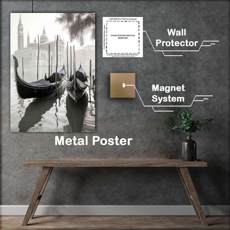 Buy Metal Poster : (Stillness and Light a monochrome dream)