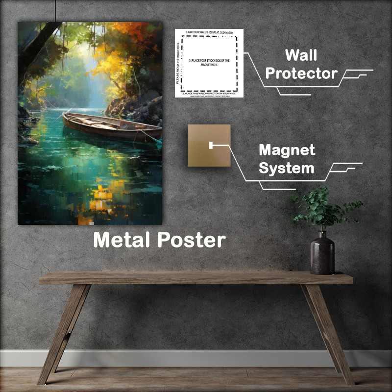Buy Metal Poster : (Water Lullaby Small Boats)