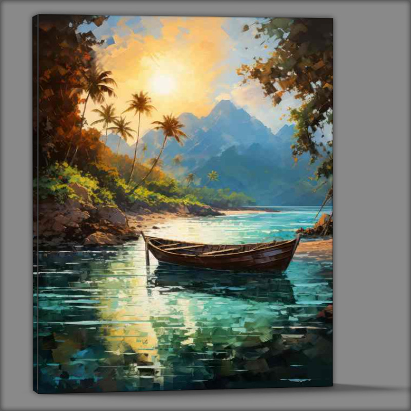 Buy Canvas : (Waters Lullaby Small Boats Gentle Repose)