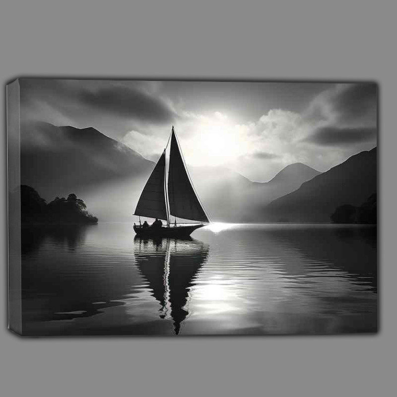 Buy Canvas : (Enchanting Moonlight Over Serene Yacht)