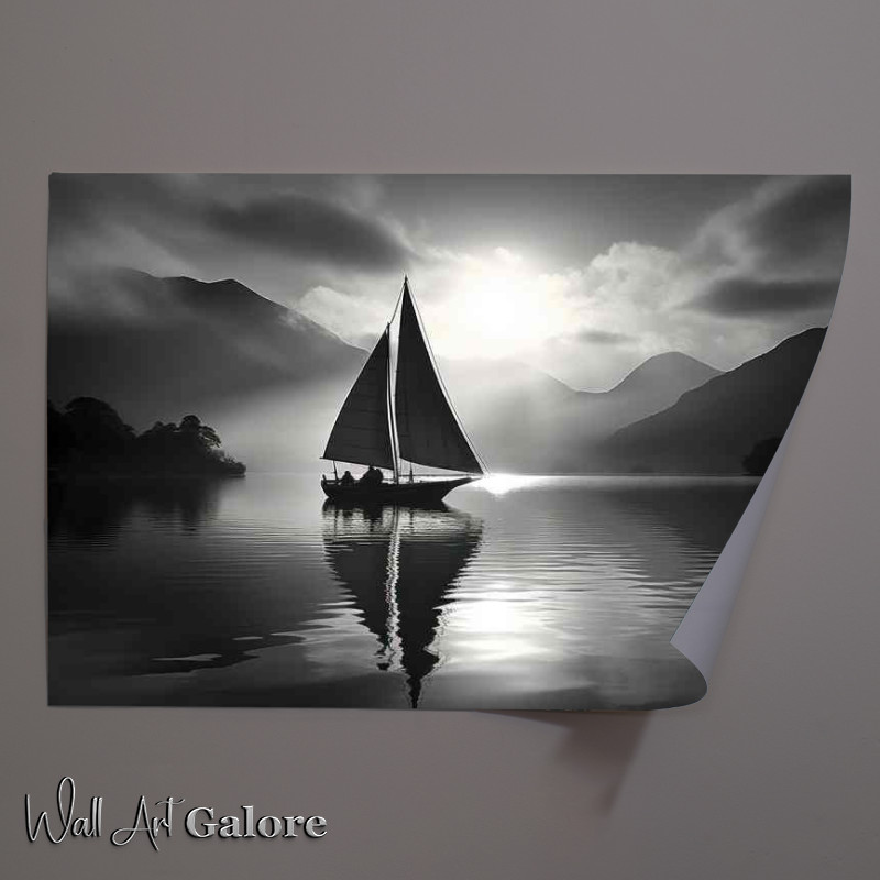 Buy Unframed Poster : (Enchanting Moonlight Over Serene Yacht)