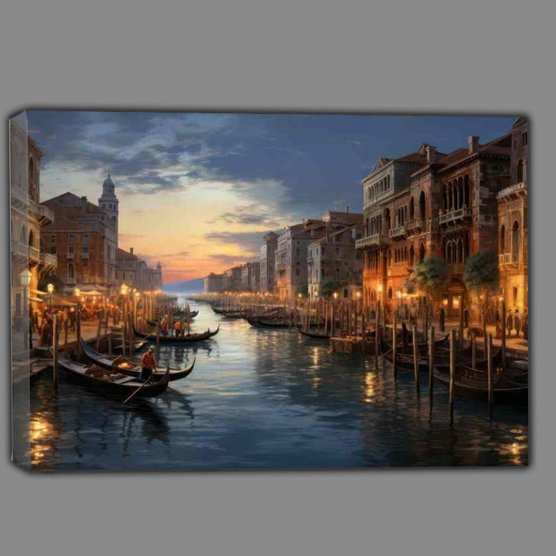 Buy Canvas : (Evening Glow Grand Canal's Sunset Serenade)