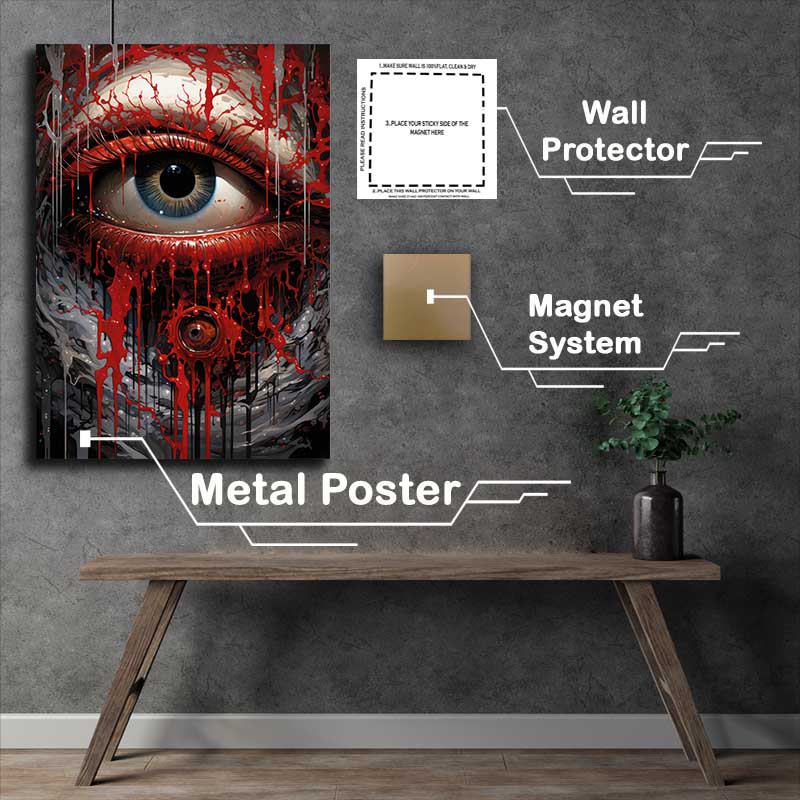 Buy Metal Poster : (Psychedelic Persona with dripping from the eye)
