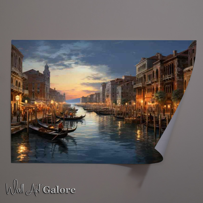 Buy Unframed Poster : (Evening Glow Grand Canal's Sunset Serenade)