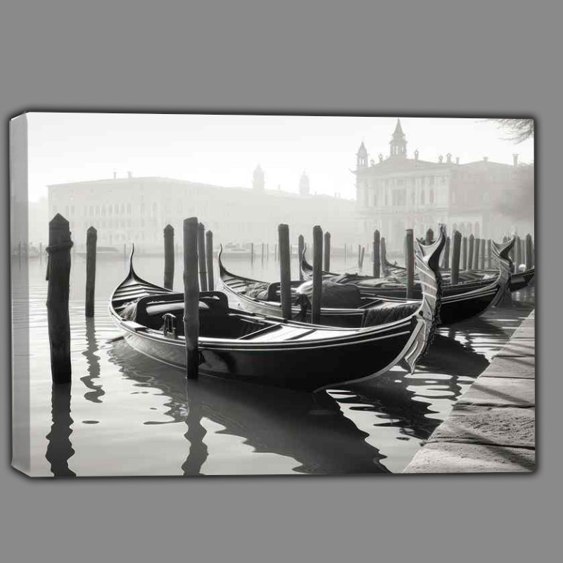 Buy Canvas : (Gondolas Evening Reflections In Venice)