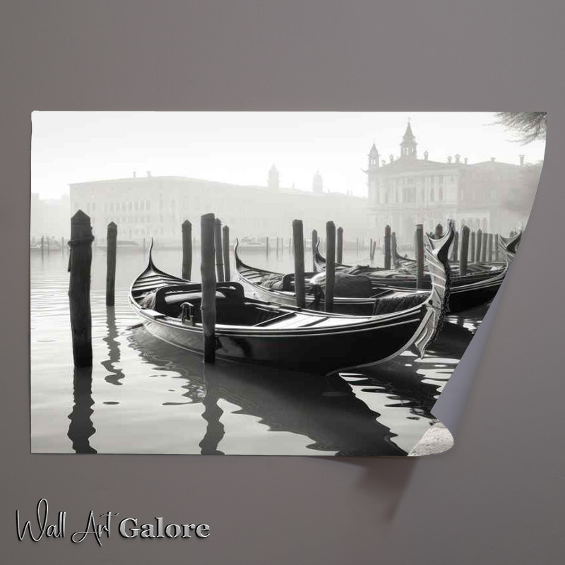 Buy Unframed Poster : (Gondolas Evening Reflections In Venice)