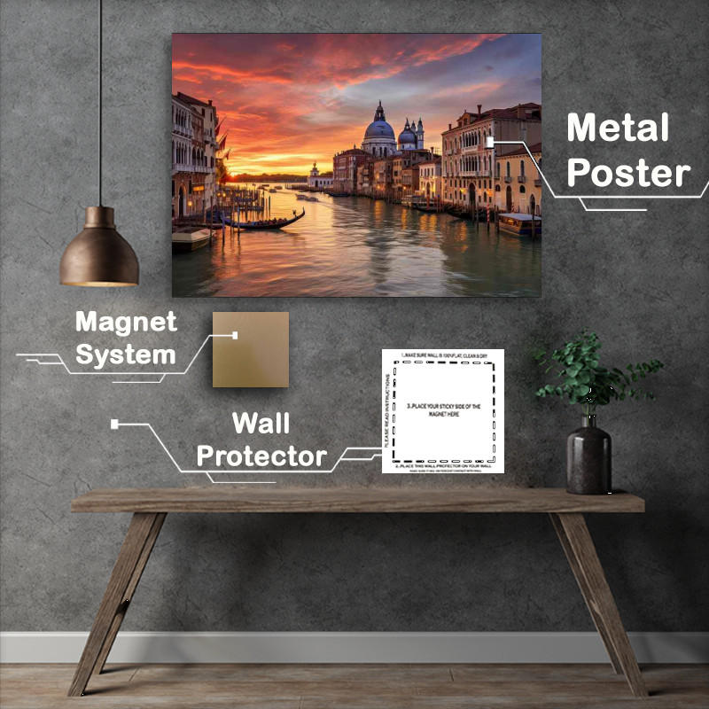 Buy Metal Poster : (Grand Canal Romance Twilights Golden Dance)