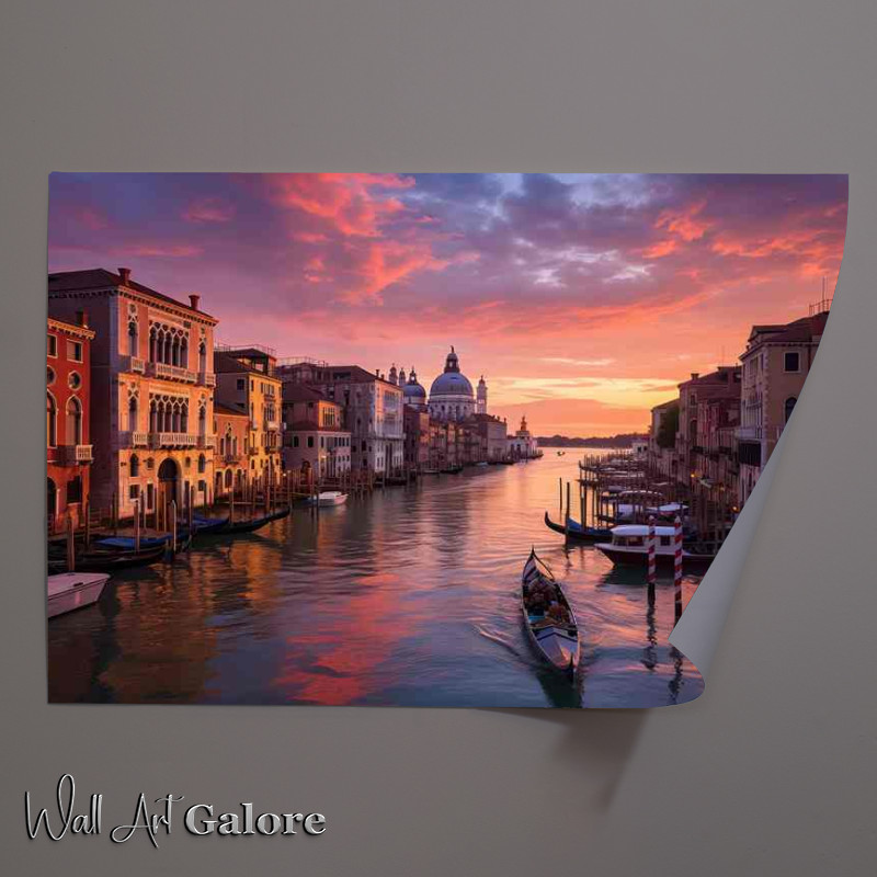 Buy Unframed Poster : (Grand Canal Tranquility Sunsets Gentle Caress)