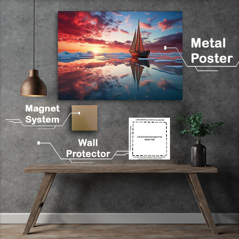 Buy Metal Poster : (Ocean Embrace Sailboat)