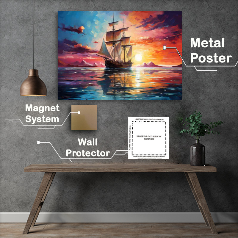 Buy Metal Poster : (Ocean Whispers Sailboats Mesmeric Sway)