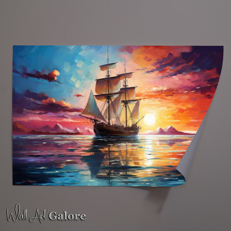 Buy Unframed Poster : (Ocean Whispers Sailboats Mesmeric Sway)