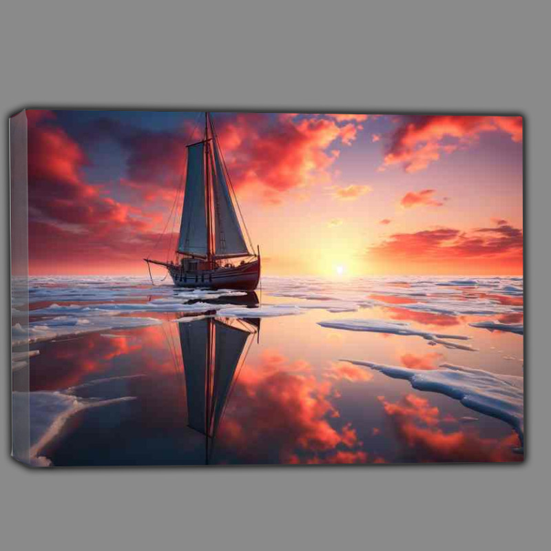 Buy Canvas : (Oceans Luminous Embrace Sailboats)