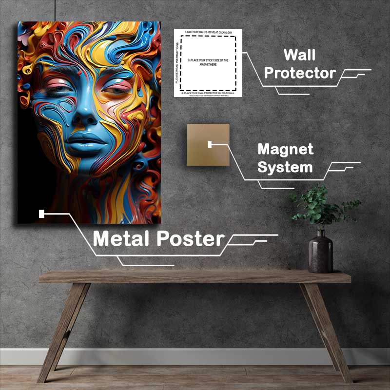 Buy Metal Poster : (Psychedelic s painted face)