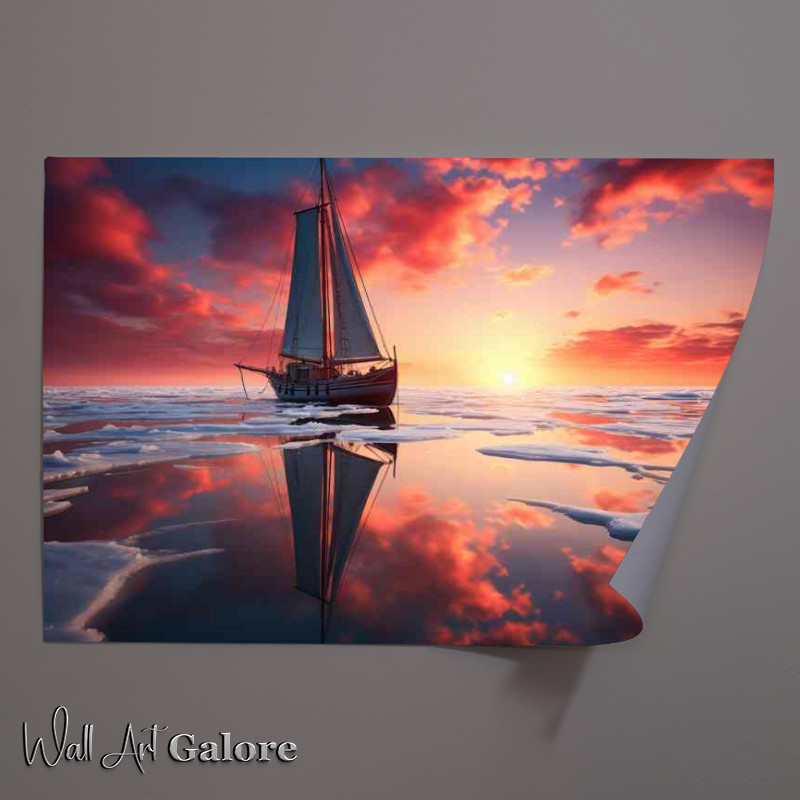 Buy Unframed Poster : (Oceans Luminous Embrace Sailboats)