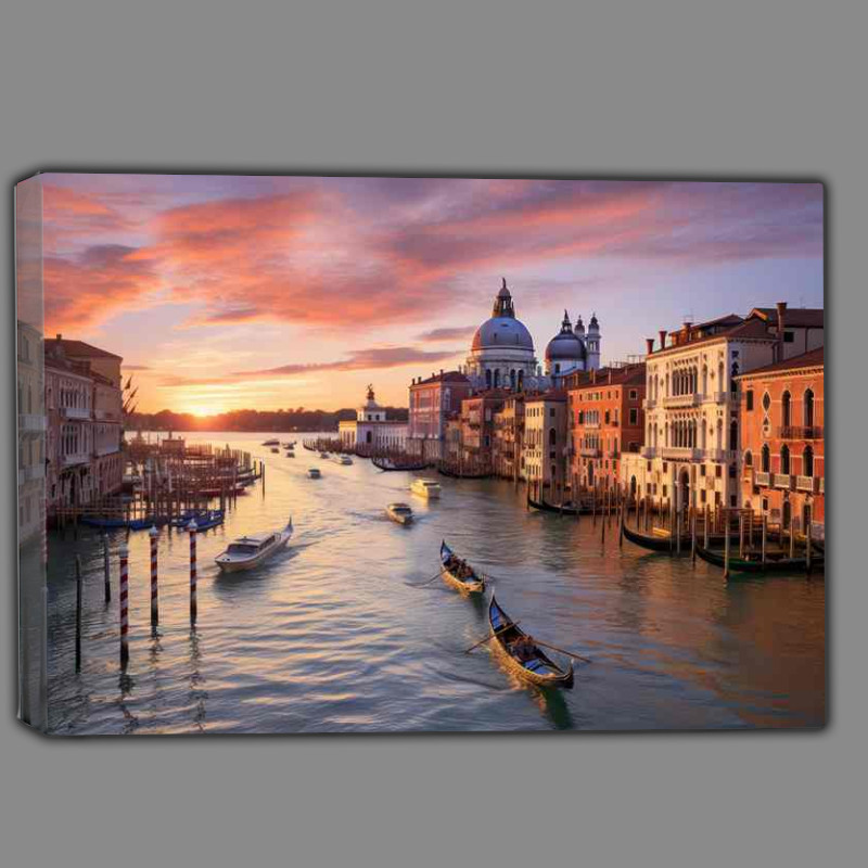 Buy Canvas : (Serene Waters Grand Canal Sunset Symphony)