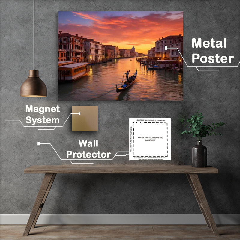 Buy Metal Poster : (Sunset Dreams Grand Canals Evening Majesty)