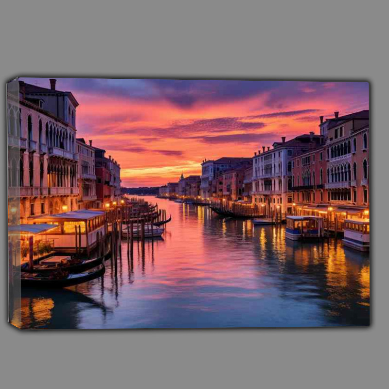 Buy Canvas : (Sunset Serenity Grand Canals Evening Bliss)