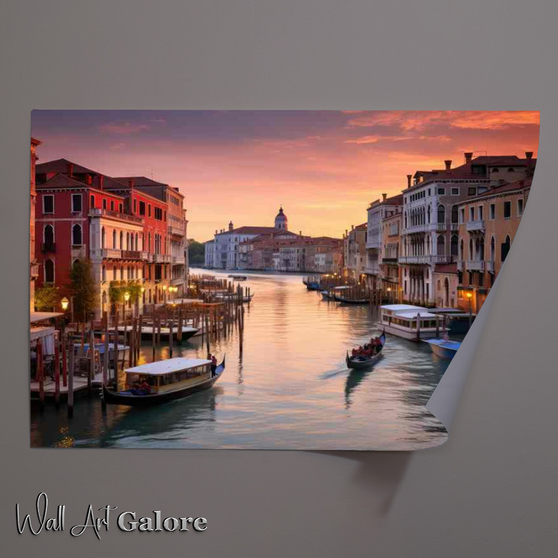 Buy Unframed Poster : (Sunset canal whispers gentle idyllic dreams)