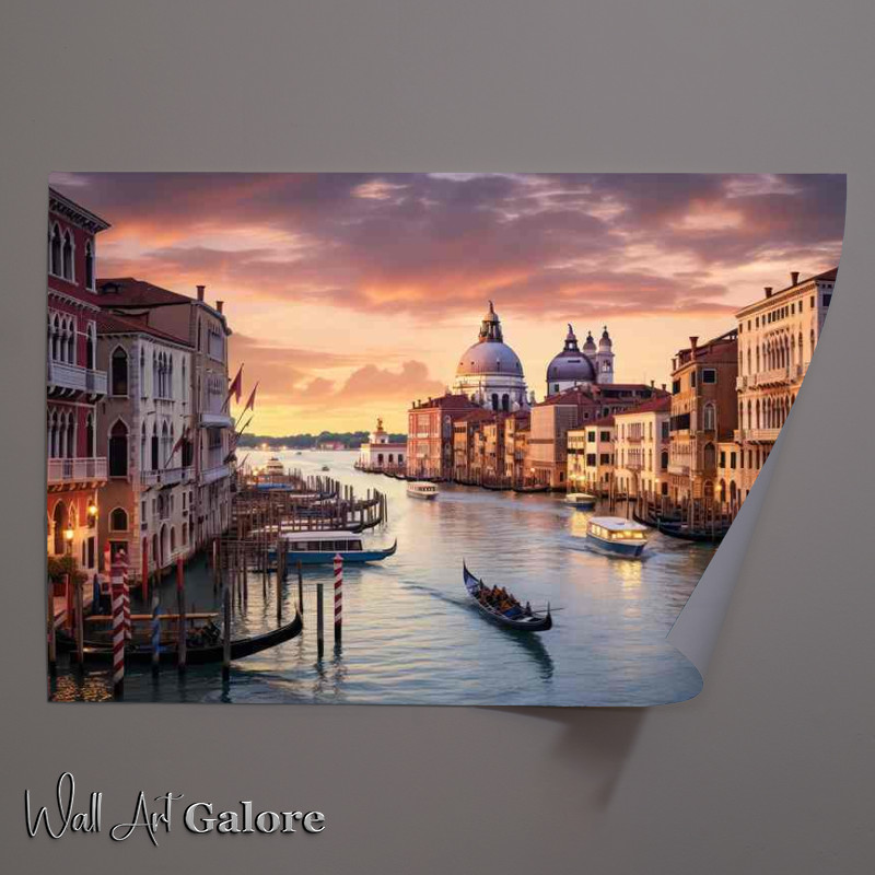 Buy Unframed Poster : (Twilight Tapestry Grand Canals Golden Hour)