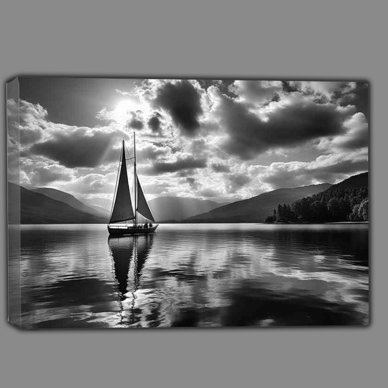 Buy Canvas : (Twilights Embrace Of Yachts Silhouette)