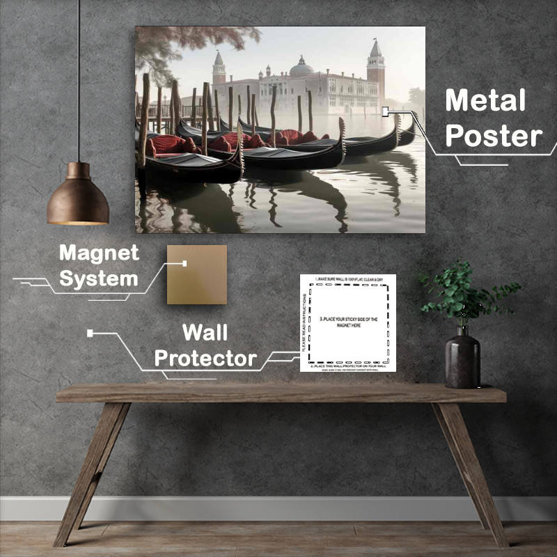Buy Metal Poster : (Venice Dreams Gondola On Quiet Water)