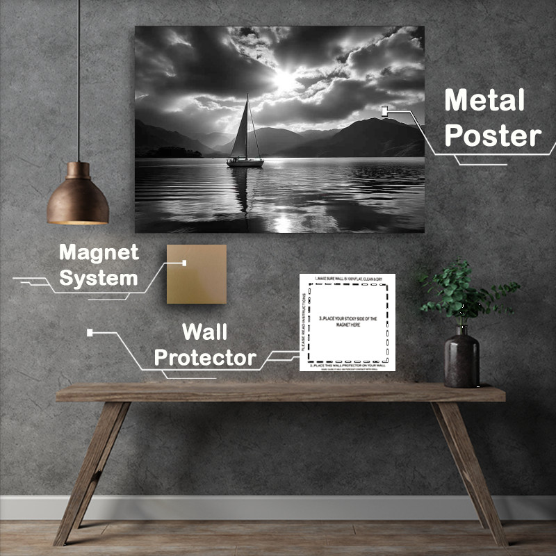 Buy Metal Poster : (Yachts Serene Reflection On Calm Waters)