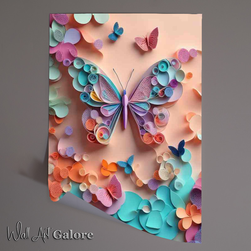Buy Unframed Poster : (A Symphony of Flowers and Animal Imagery Butterflies)