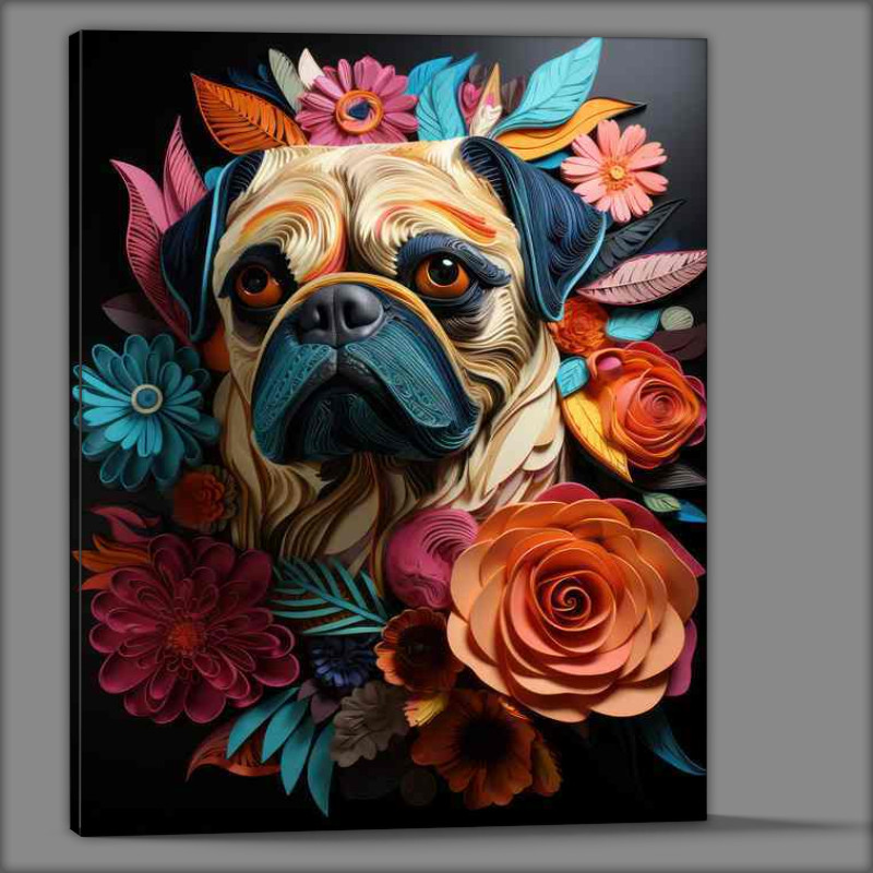 Buy Canvas : (Artistic Creations of Paul The Pug Flowers and Animals)