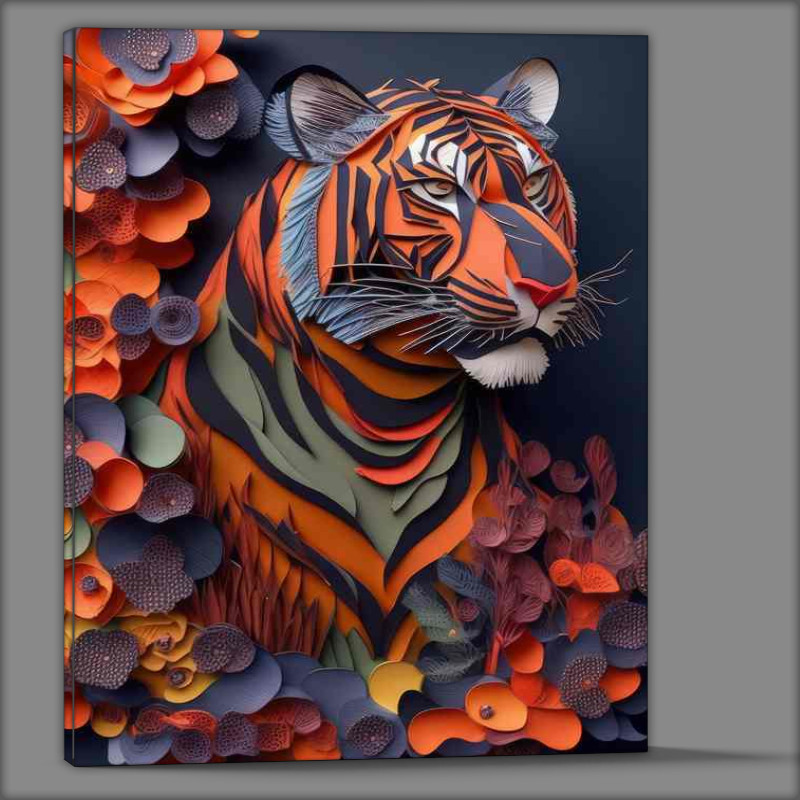 Buy Canvas : (Blooming Tales Art Inspired Tiger In Flowers)