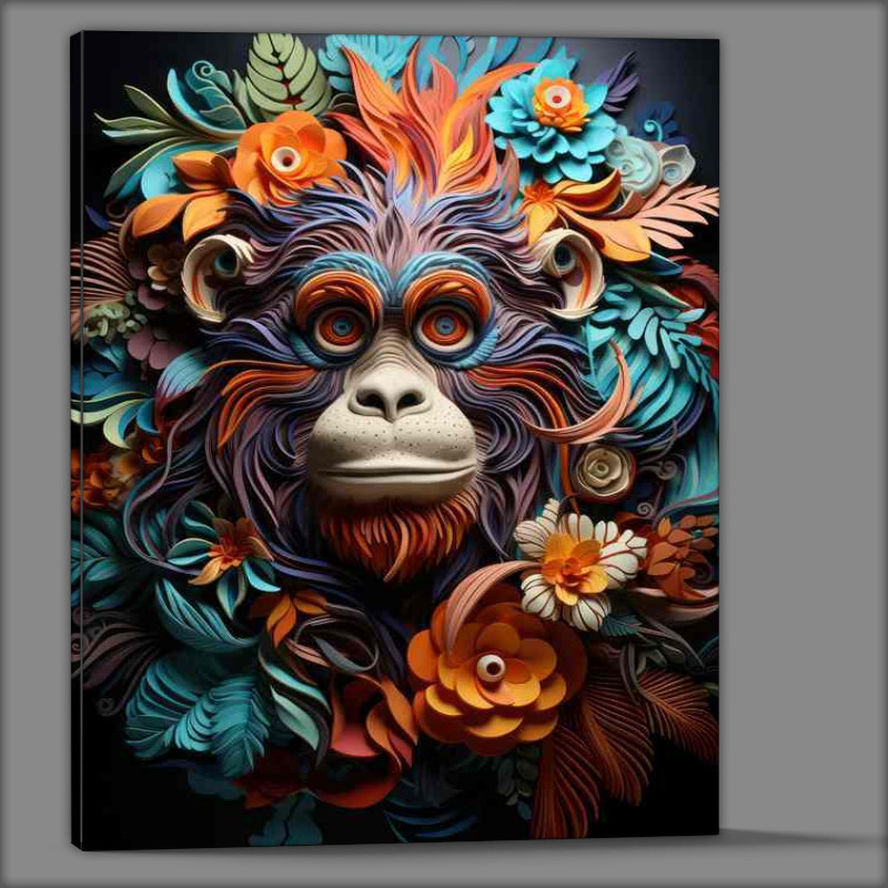 Buy Canvas : (Blooms and Beasts Melvin The Monkey)