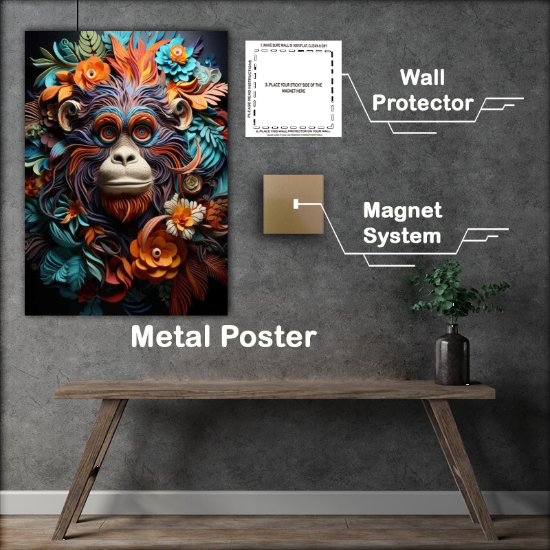 Buy Metal Poster : (Blooms and Beasts Melvin The Monkey)