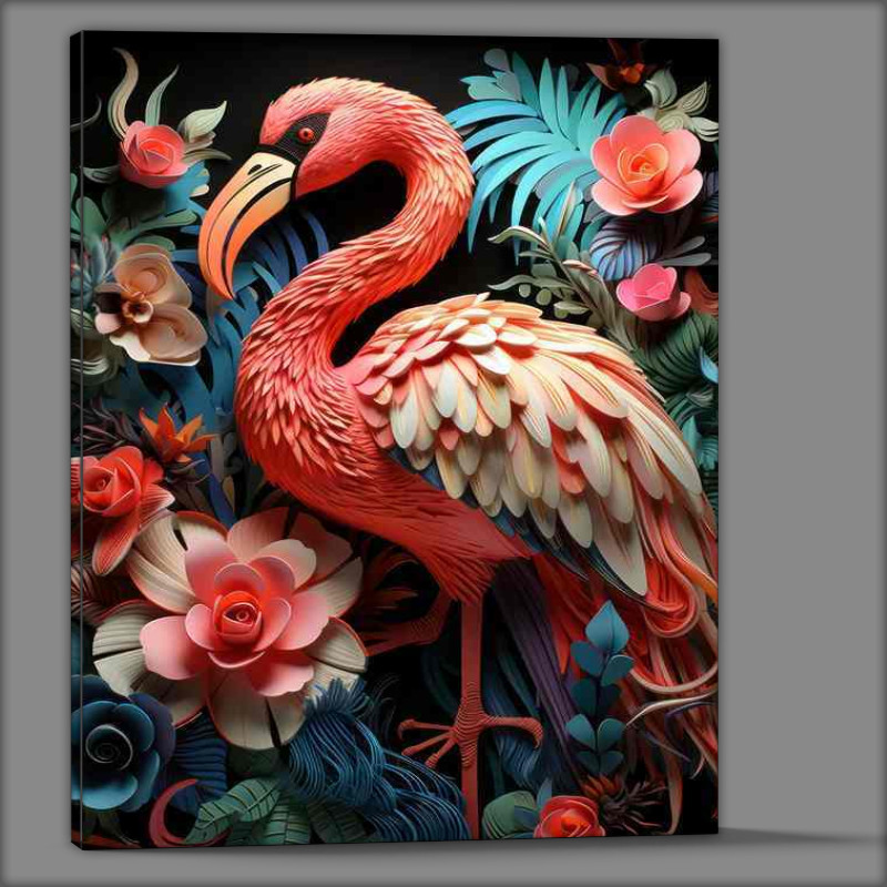 Buy Canvas : (Botanical and Zoological Symphony Flamingo)