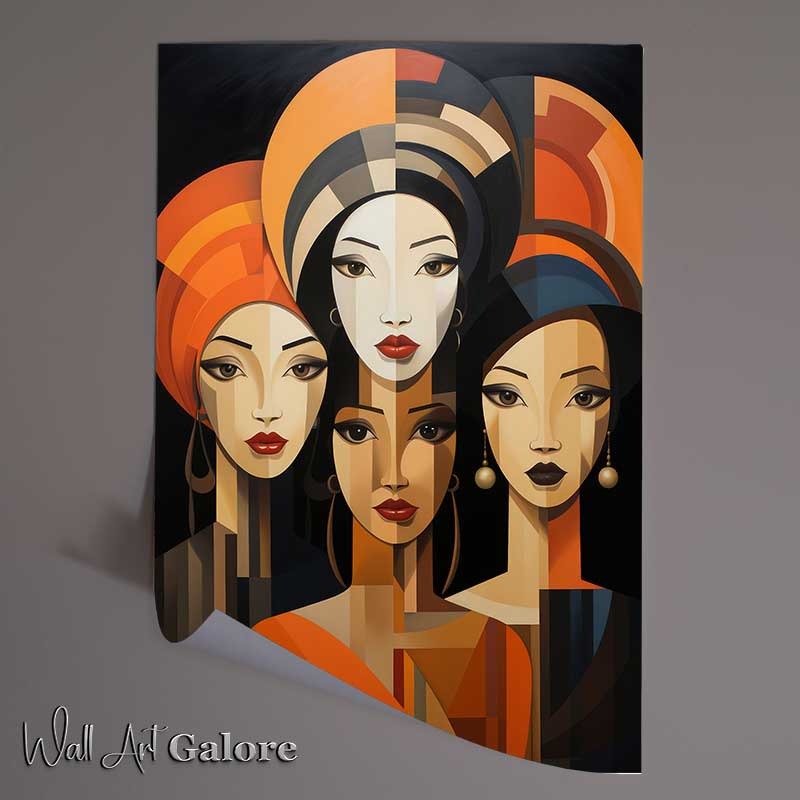Buy Unframed Poster : (Quirky Color Collage women with different faces)