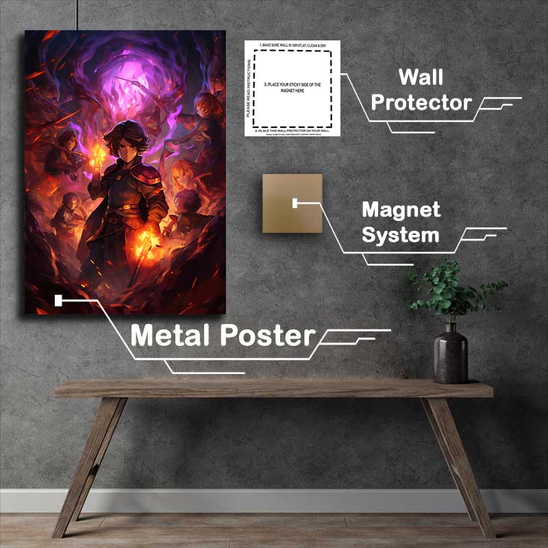 Buy Metal Poster : (Anime wizzard Some colorful characters)