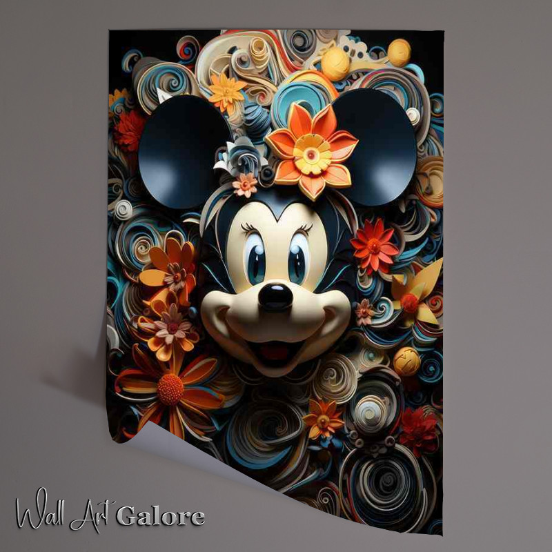 Buy Unframed Poster : (Floral Wonderland Artistic Mandy The Mouse and Blooms)