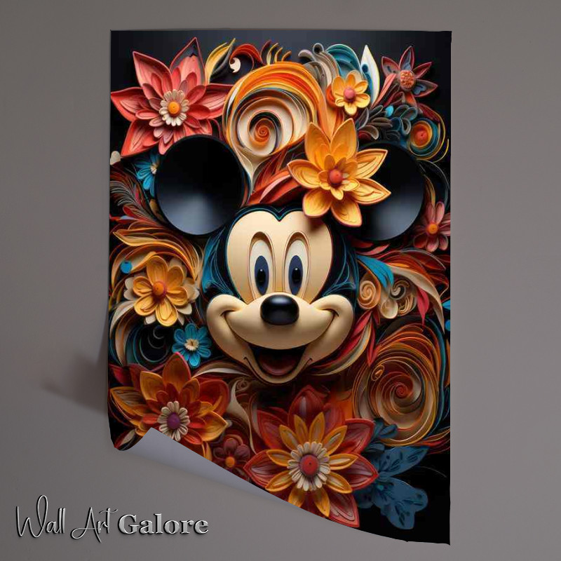 Buy Unframed Poster : (Floral and Mike The Mouse Animal Artistry)