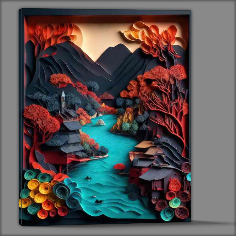 Buy Canvas : (Flowing Through History Villages Are Built)