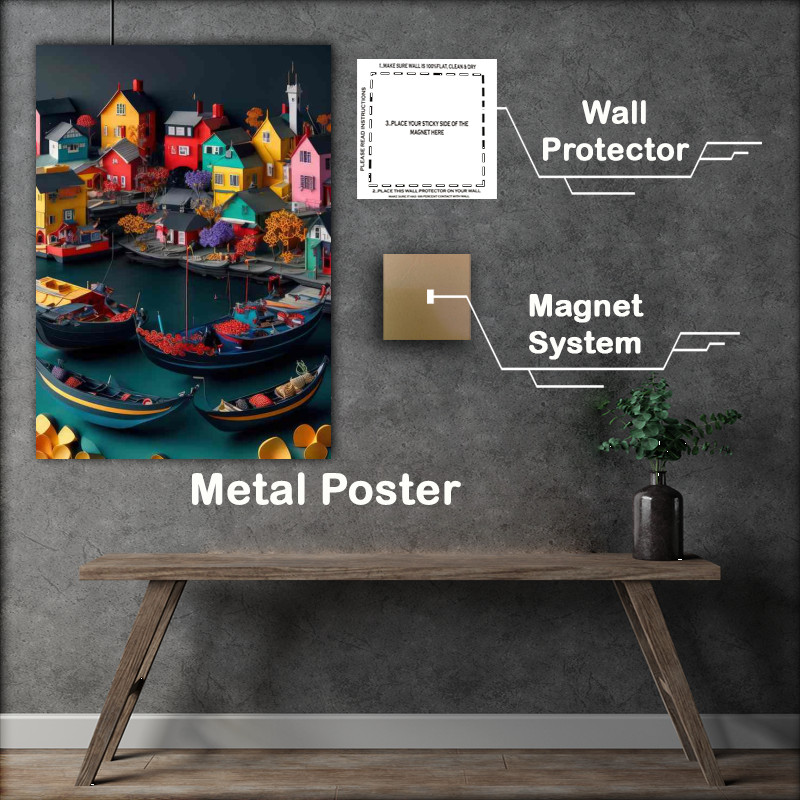 Buy Metal Poster : (Gondola Adventures through the Floating City)