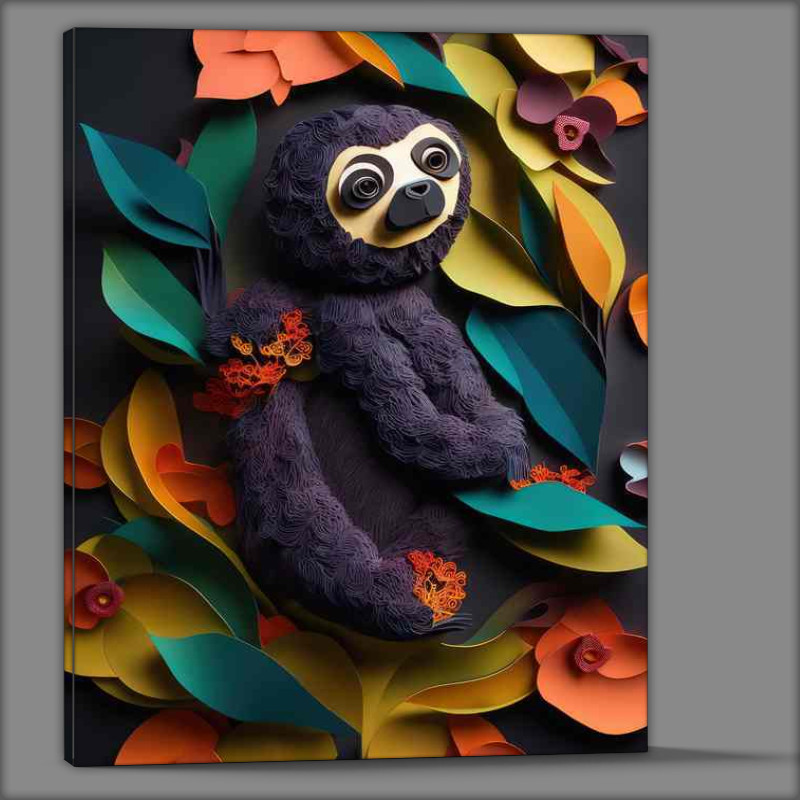 Buy Canvas : (The Artistic Journey of A Sloth and Flowers)
