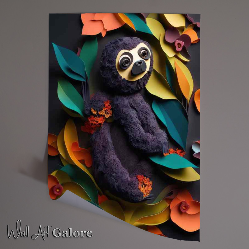 Buy Unframed Poster : (The Artistic Journey of A Sloth and Flowers)